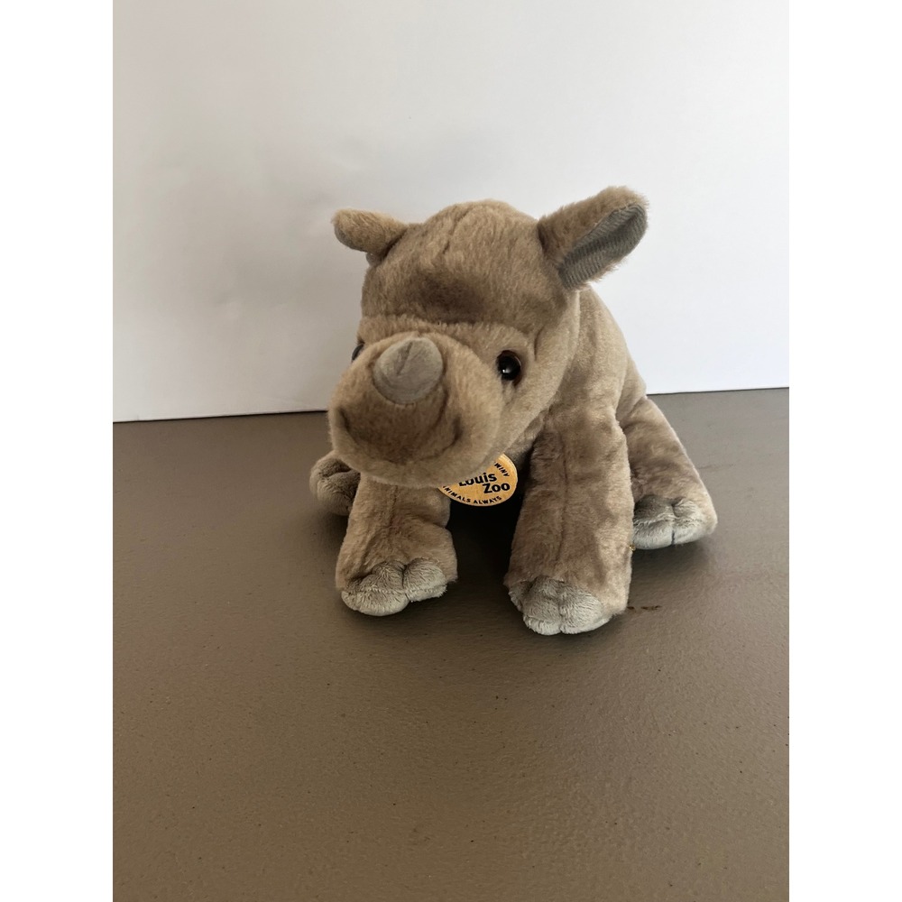 Wild Republic Saint Louis Zoo Rhinoceros Plush Tan Stuffed Animal Rhino Souvenir